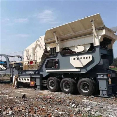 Triturador móvel do tipo pneu de mármore